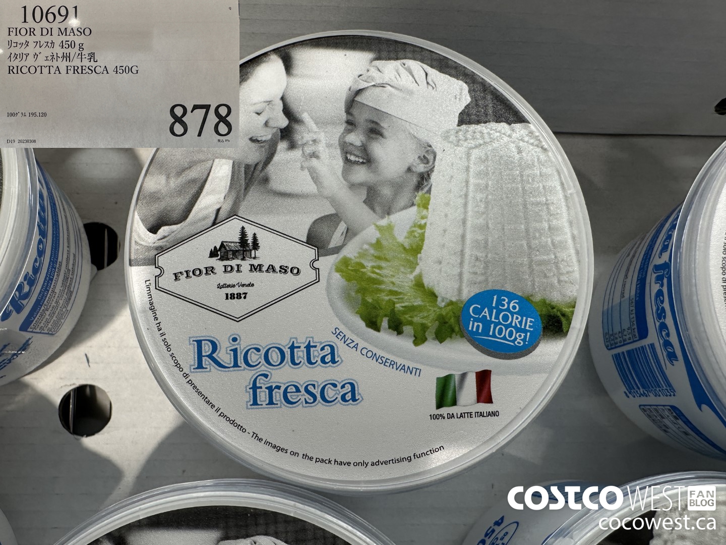10691 FIOR DI MASCO RICOTTA FRESCA 450G $878.00