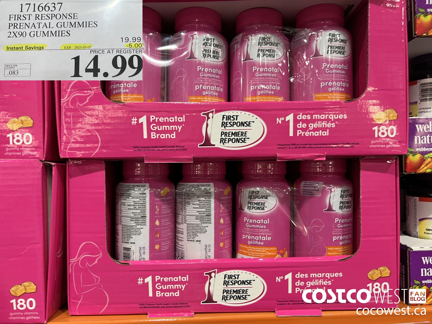 1716637 FIRST RESPONSE PRENATAL GUMMIES 2X90 GUMMIES ($5.00 INSTANT SAVINGS EXPIRES ON 2023-05-07) $14.99