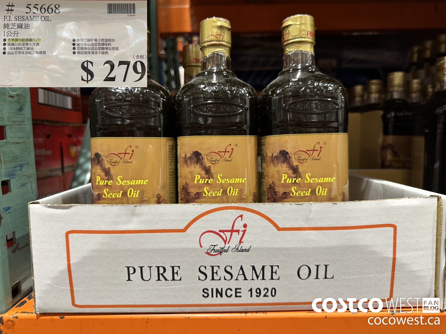 55668 F.I. SESAME OIL $279.00