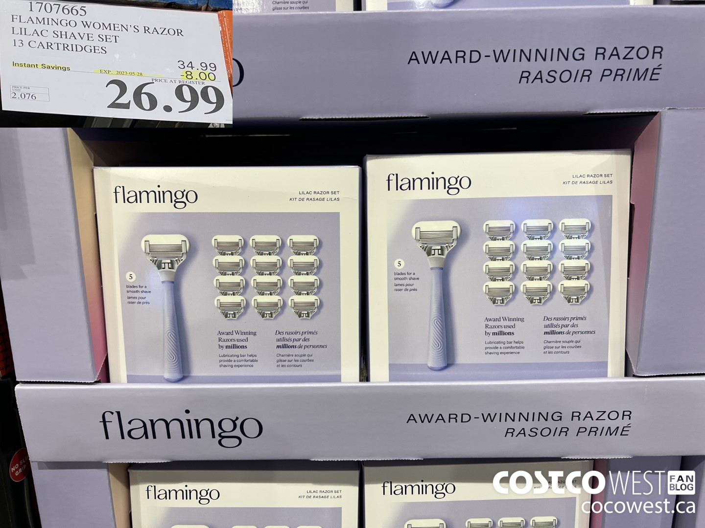 1707665 FLAMINGO WOMEN'S RAZOR LILAC SHAVE SET 13 CARTRIDGES ($8.00 INSTANT SAVINGS EXPIRES ON 2023-05-28) $26.99