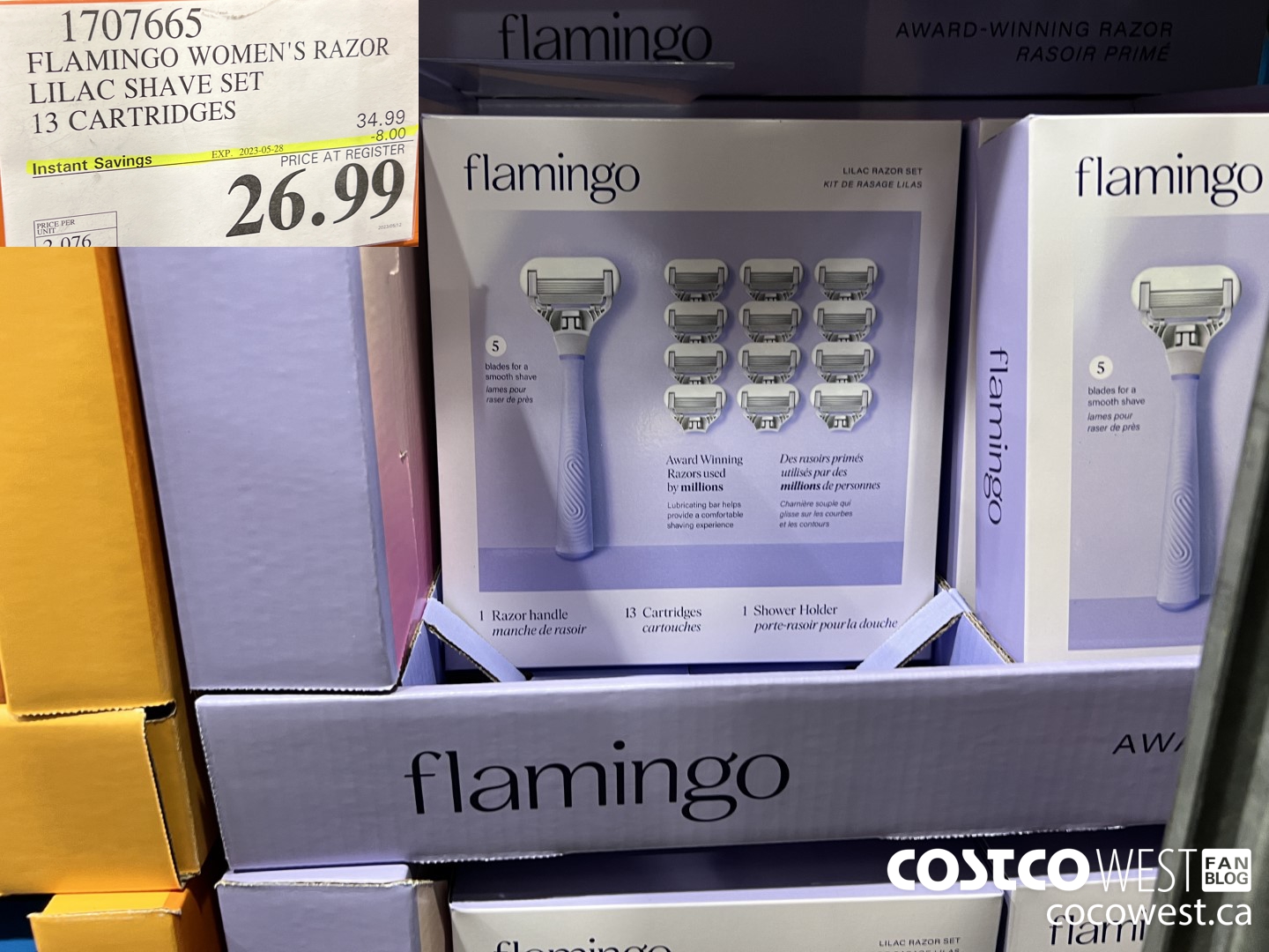 1707665 FLAMINGO WOMEN'S RAZOR LILAC SHAVE SET 13 CARTRIDGES ($8.00 INSTANT SAVINGS EXPIRES ON 2023-05-28) $26.99