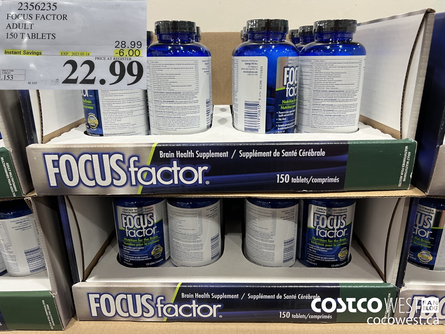 2356235 FOCUS FACTOR ADULT 150 TABLETS ($6.00 INSTANT SAVINGS EXPIRES ON 2023-05-14) $22.99