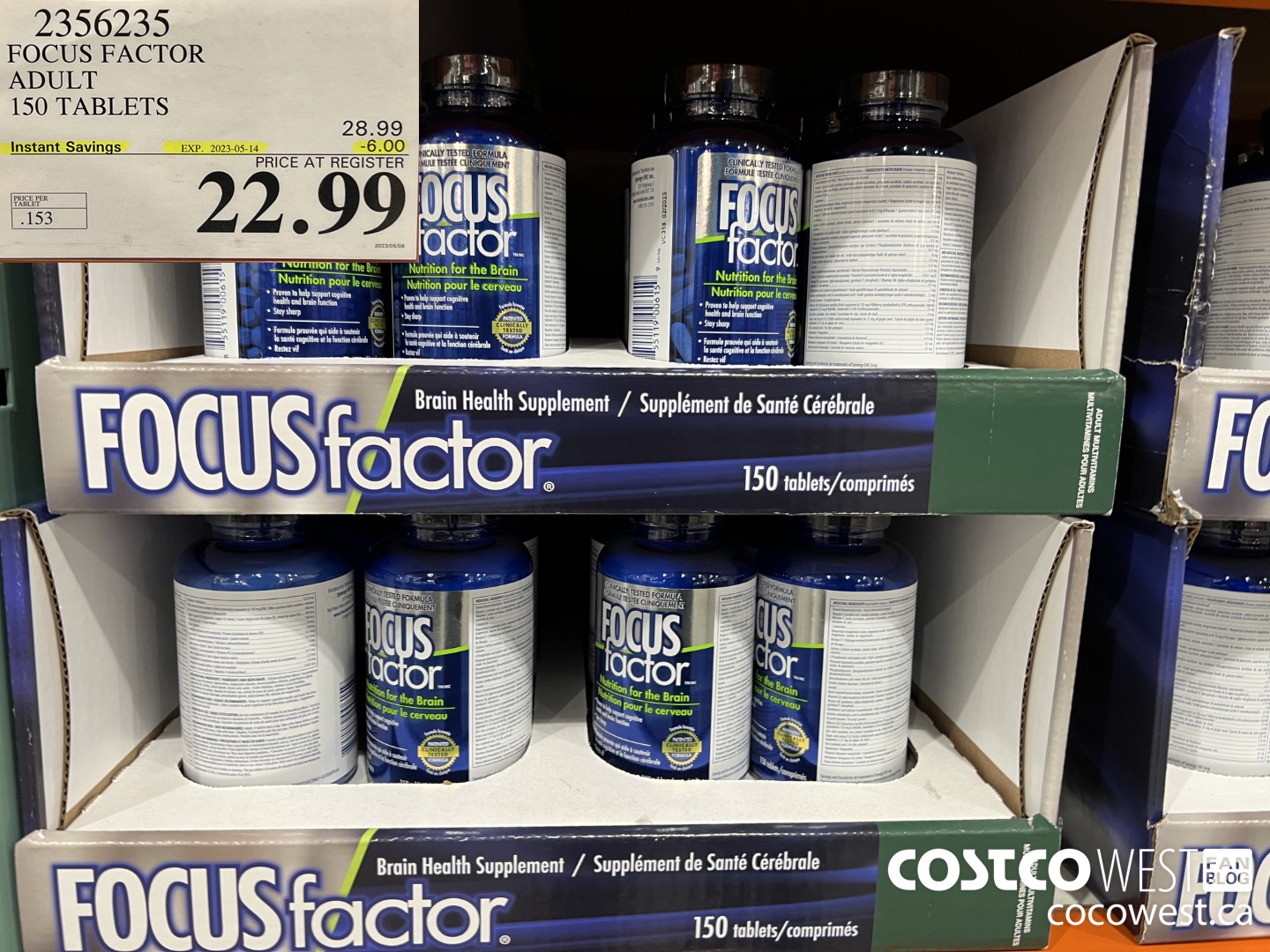 2356235 FOCUS FACTOR ADULT 150 TABLETS ($6.00 INSTANT SAVINGS EXPIRES ON 2023-05-14) $22.99