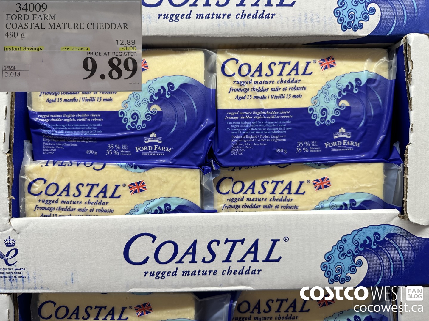 34009 FORD FARM COASTAL MATURE CHEDDAR 490G ($3.00 INSTANT SAVINGS EXPIRES ON 2023-06-04) $9.89