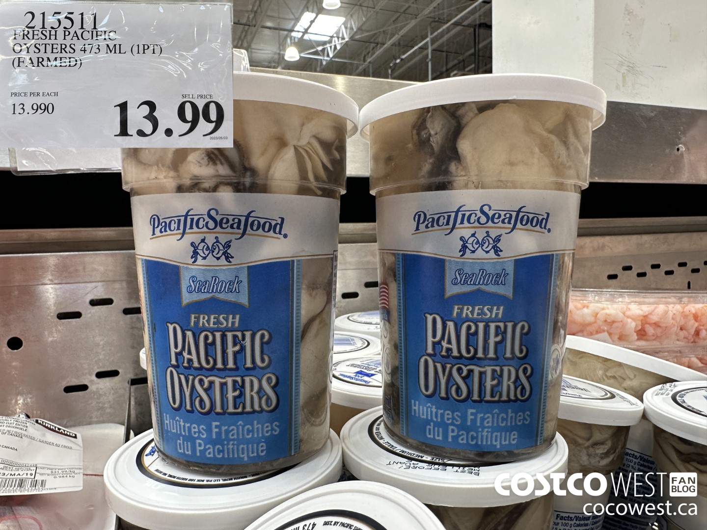 215511 FRESH PACIFIC OYSTERS 473 ML (1PT) (FARMED) $13.99