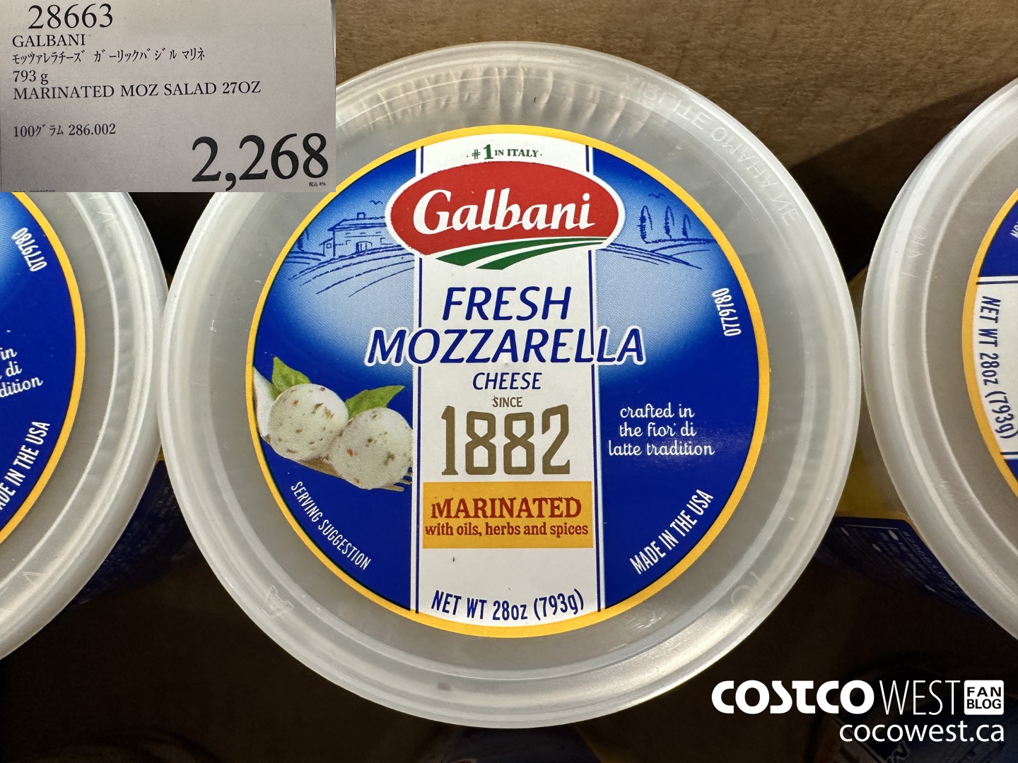 28663 GALBANI 793G MARINATED MOZ SALAD 27OX $2268.00