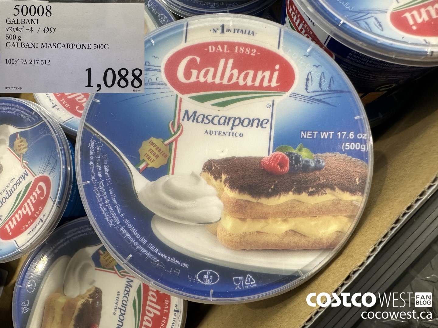 50008 GALBANI MASCARPONE 500G $1088.00