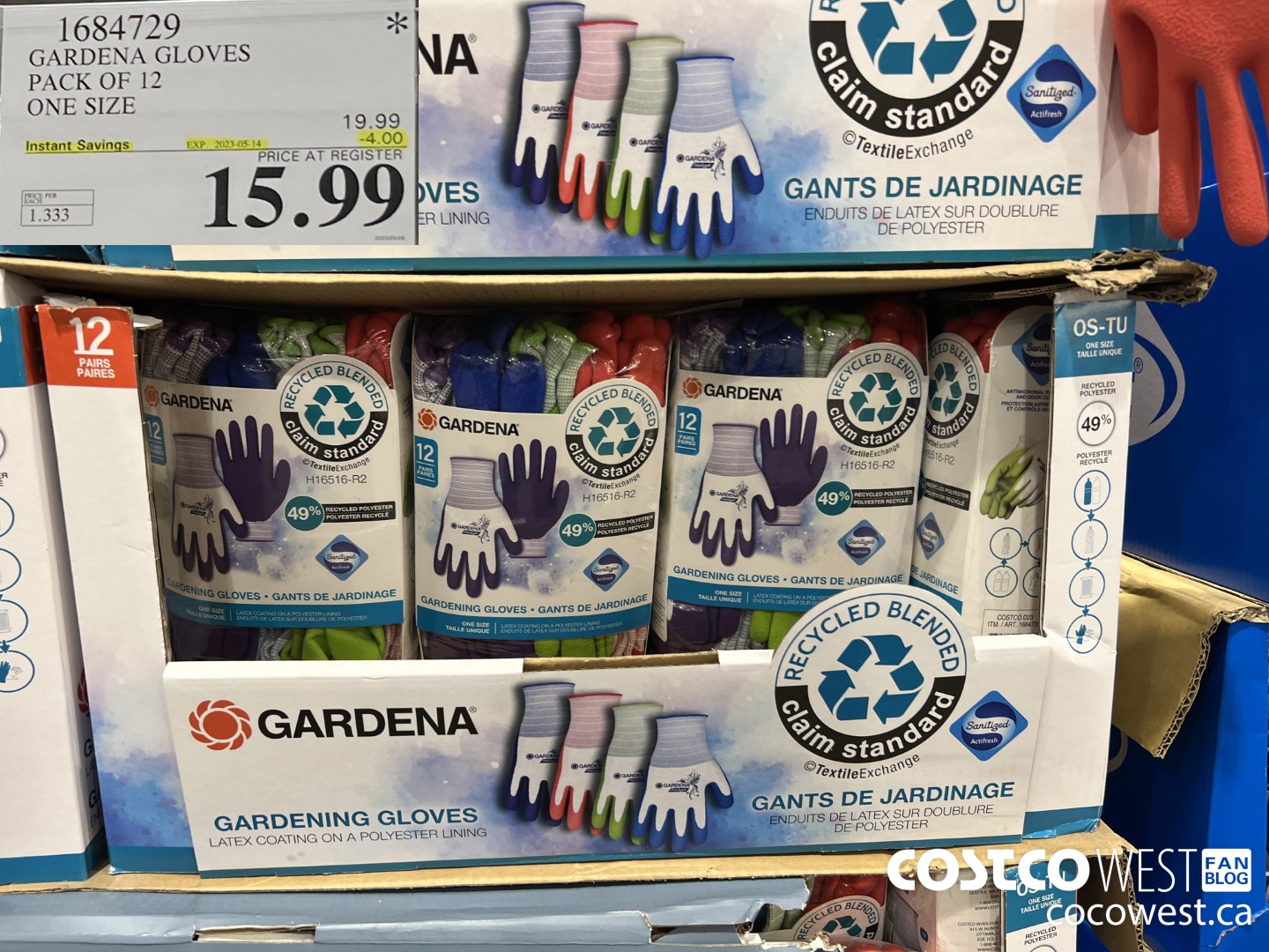 1684729 GARDENA GLOVES PACK OF 12 ONE SIZE ($4.00 INSTANT SAVINGS EXPIRES ON 2023-05-14) $15.99