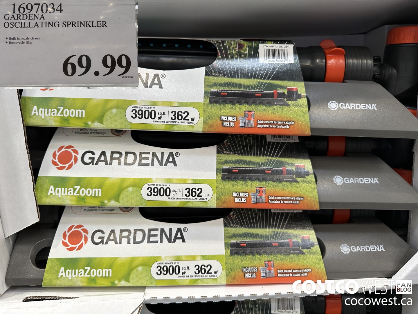 1697034 GARDENA OSCILLATING SPRINKLER $69.99