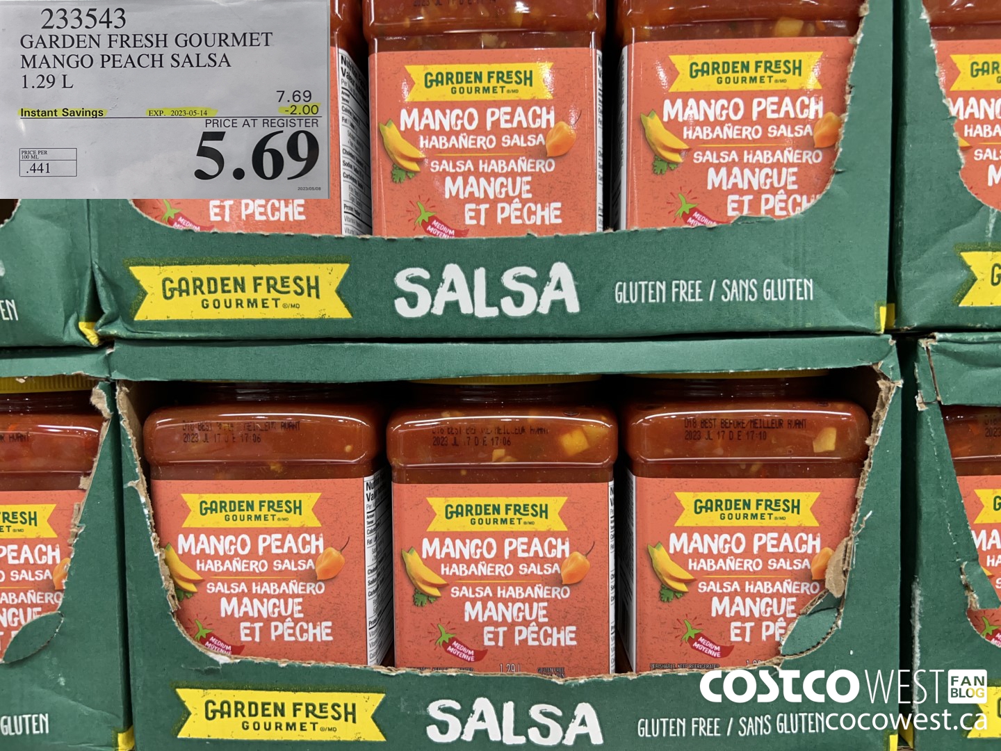 233543 GARDEN FRESH GOURMET MANGO PEACH SALSA 1419 ML ($2.00 INSTANT SAVINGS EXPIRES ON 2023-05-14) $5.69