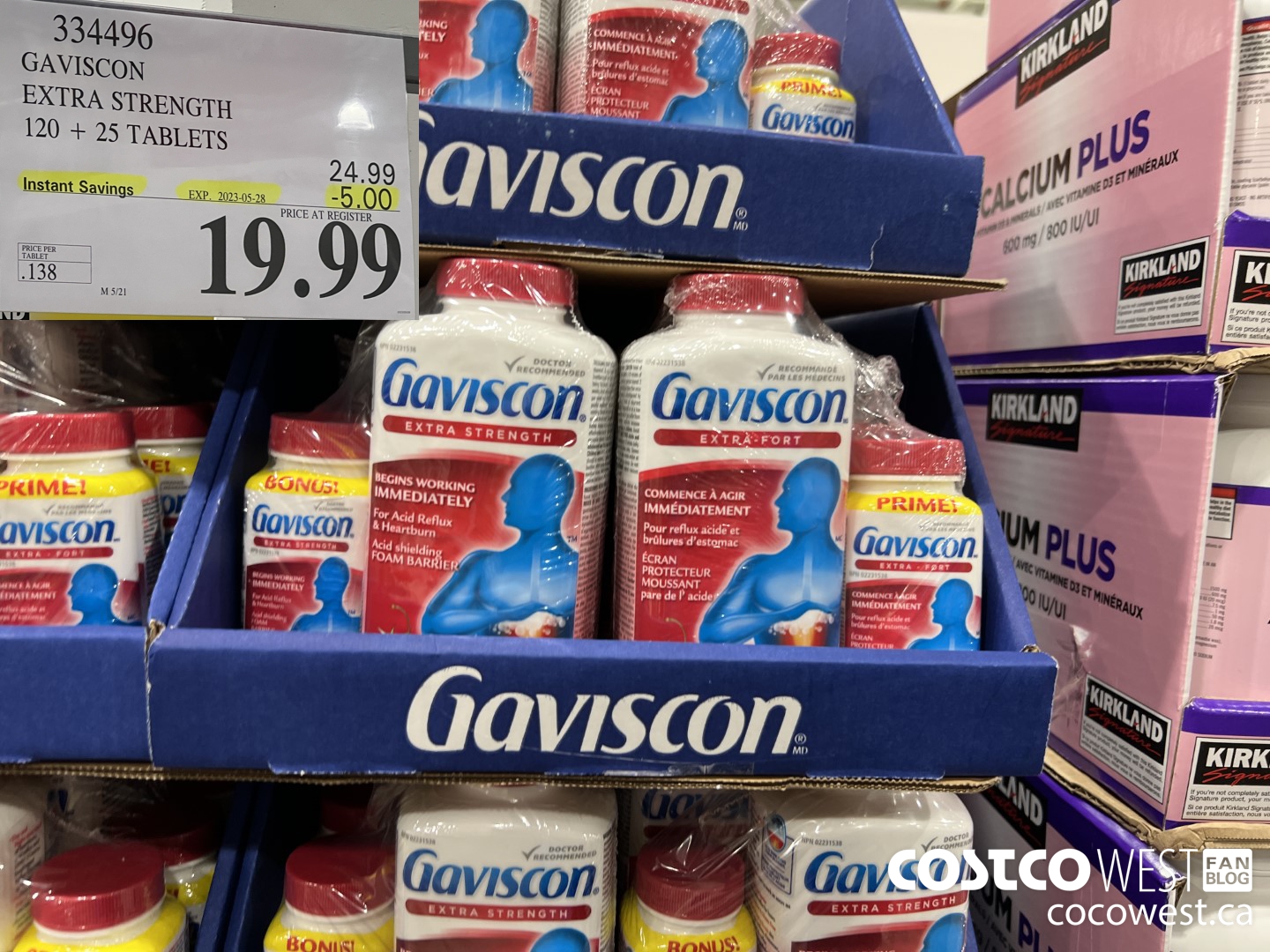 334496 GAVISCON EXTRA STRENGTH 120 + 25 TABLETS ($5.00 INSTANT SAVINGS EXPIRES ON 2023-05-28) $19.99