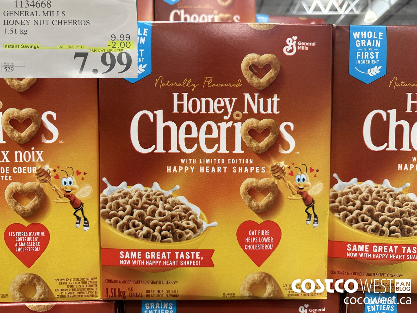 1134668 GENERAL MILLS HONEY NUT CHEERIOS 1.51 kg ($2.00 INSTANT SAVINGS EXPIRES ON 2023-06-11) $7.99