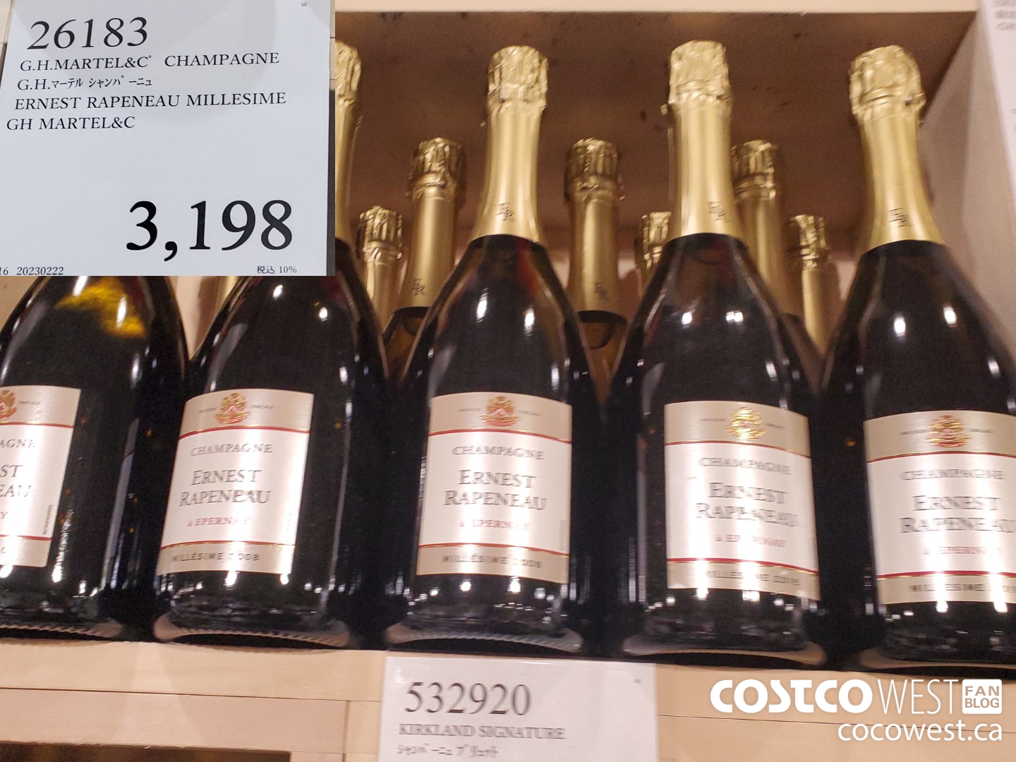 26183 G.H. MARTEL&C CHAMPAGNE ERNEST RAPENEAU MILLESIME $3198.00