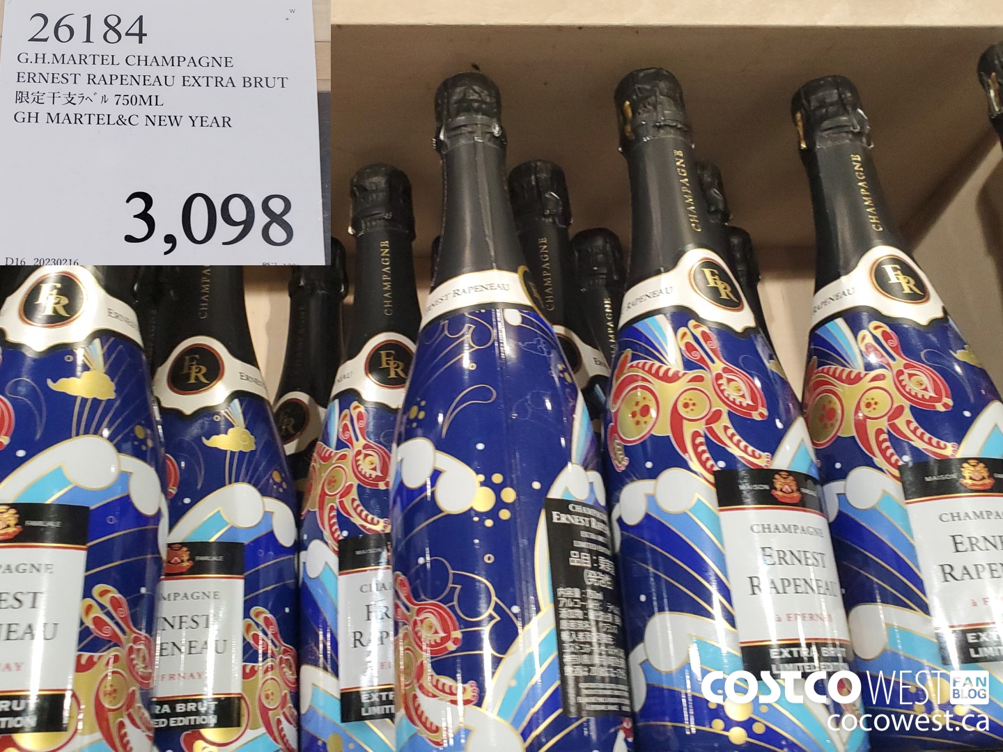 26184 G.H. MARTEL CHAMPAGNE ERNEST RAPENEAU EXTRA BRUT 750ML $3098.00