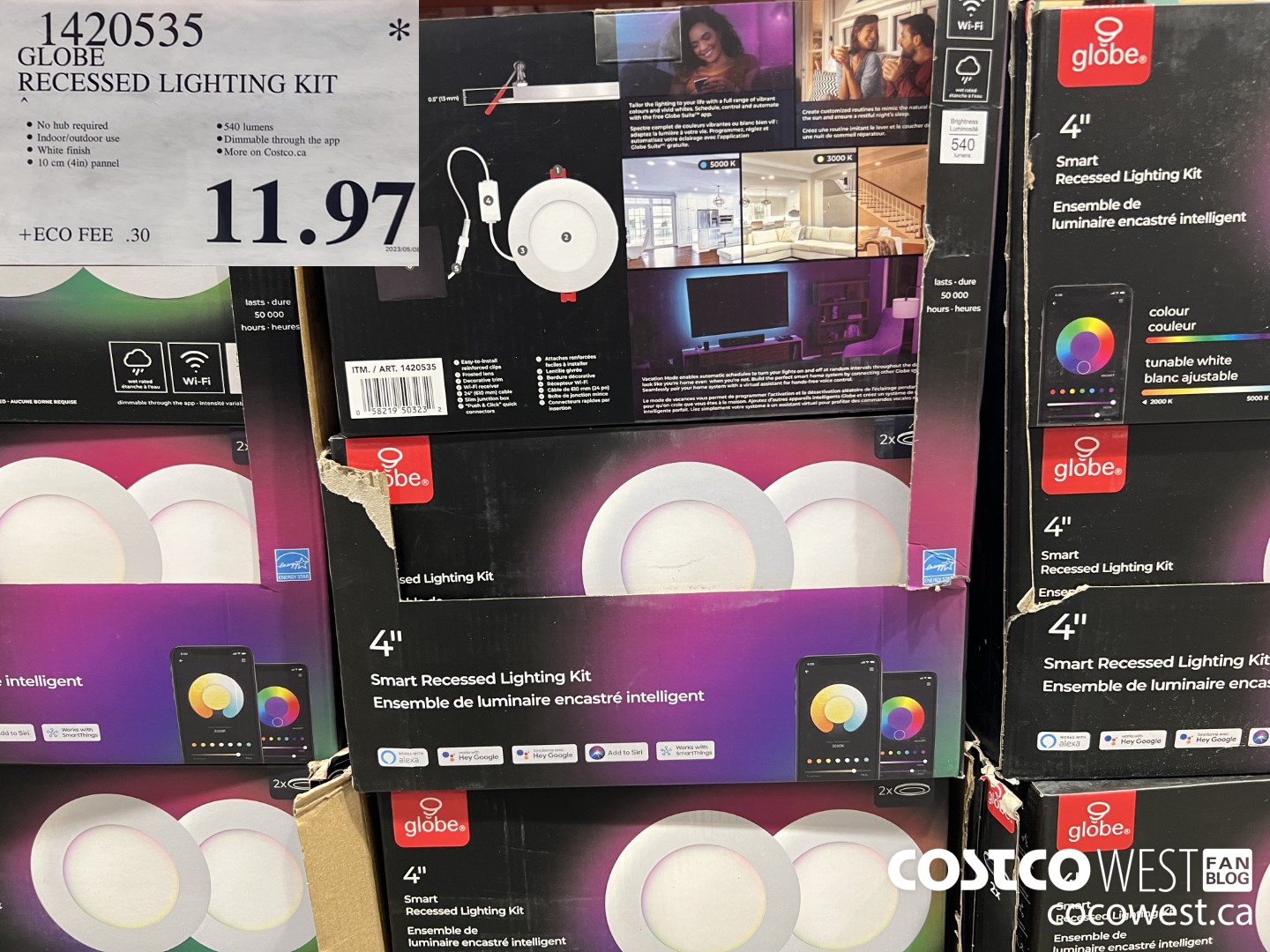 1420535 GLOBE RECESSED LIGHTING KIT $11.97