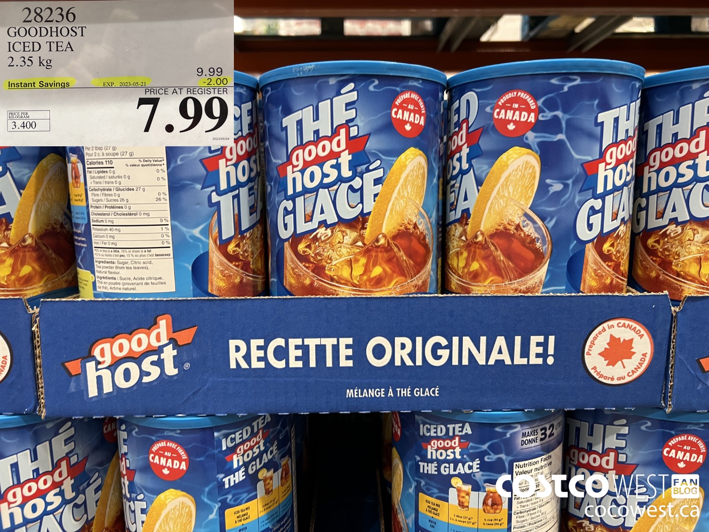 28236 GOODHOST ICED TEA 2.35 kg ($2.00 INSTANT SAVINGS EXPIRES ON 2023-05-21) $7.99