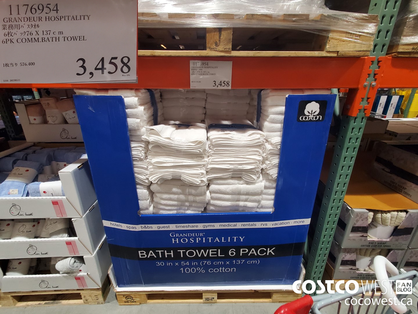 1776954 GRANDEUR HOSPITALITY 6PK COMM. BATH TOWEL 76X137CM $3458.00