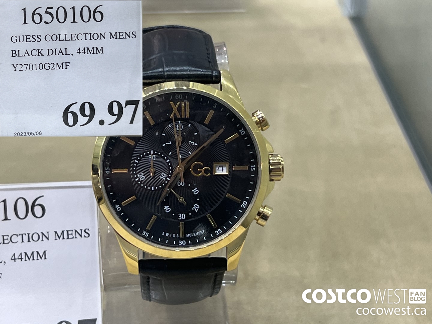 1650106 GUESS COLLECTION MENS BLACK DIAL, 44MM Y27010G2MF $69.97