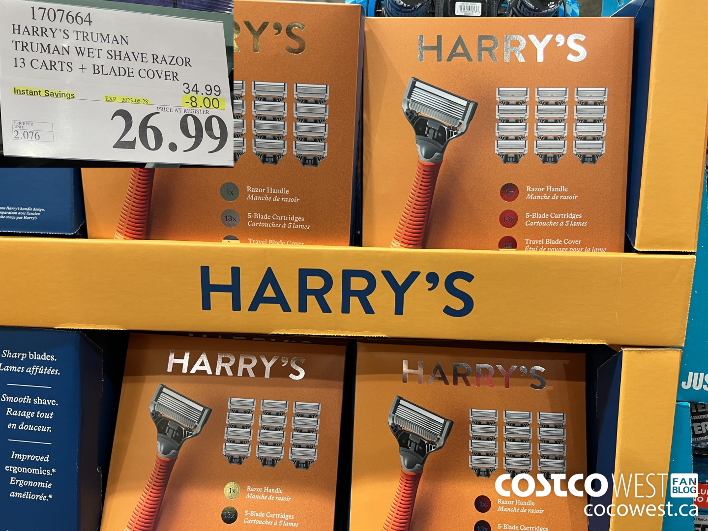 1707664 HARRY'S TRUMAN TRUMAN WET SHAVE RAZOR 13 CARTS + BLADE COVER ($8.00 INSTANT SAVINGS EXPIRES ON 2023-05-28) $26.99