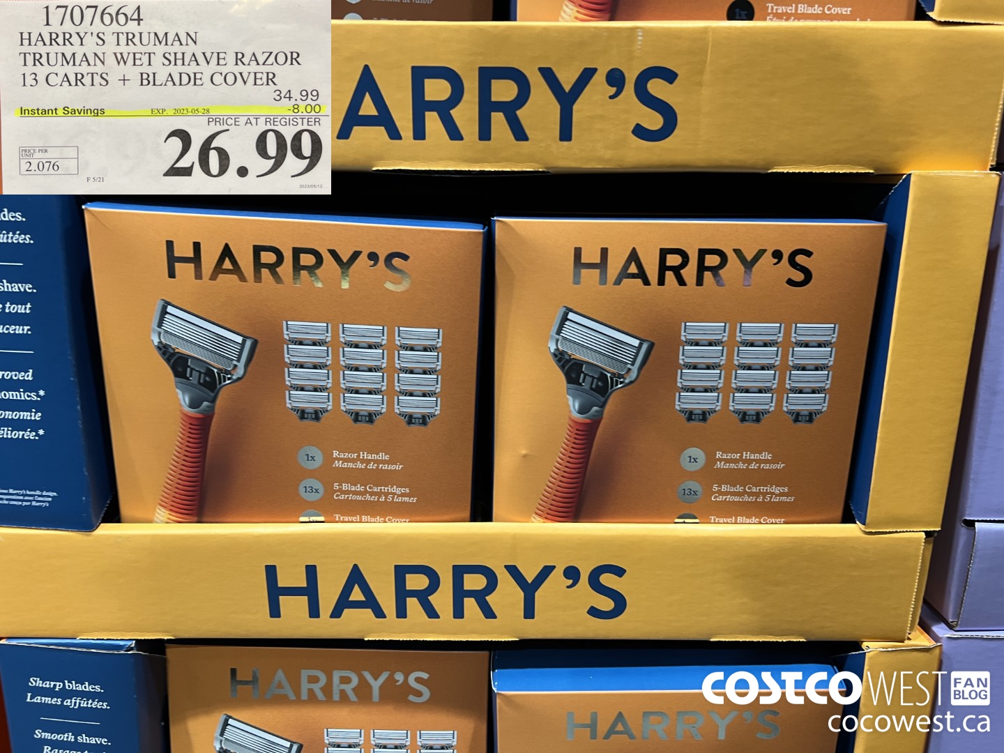 1707664 HARRY'S TRUMAN TRUMAN WET SHAVE RAZOR 13 CARTS + BLADE COVER ($8.00 INSTANT SAVINGS EXPIRES ON 2023-05-28) $26.99