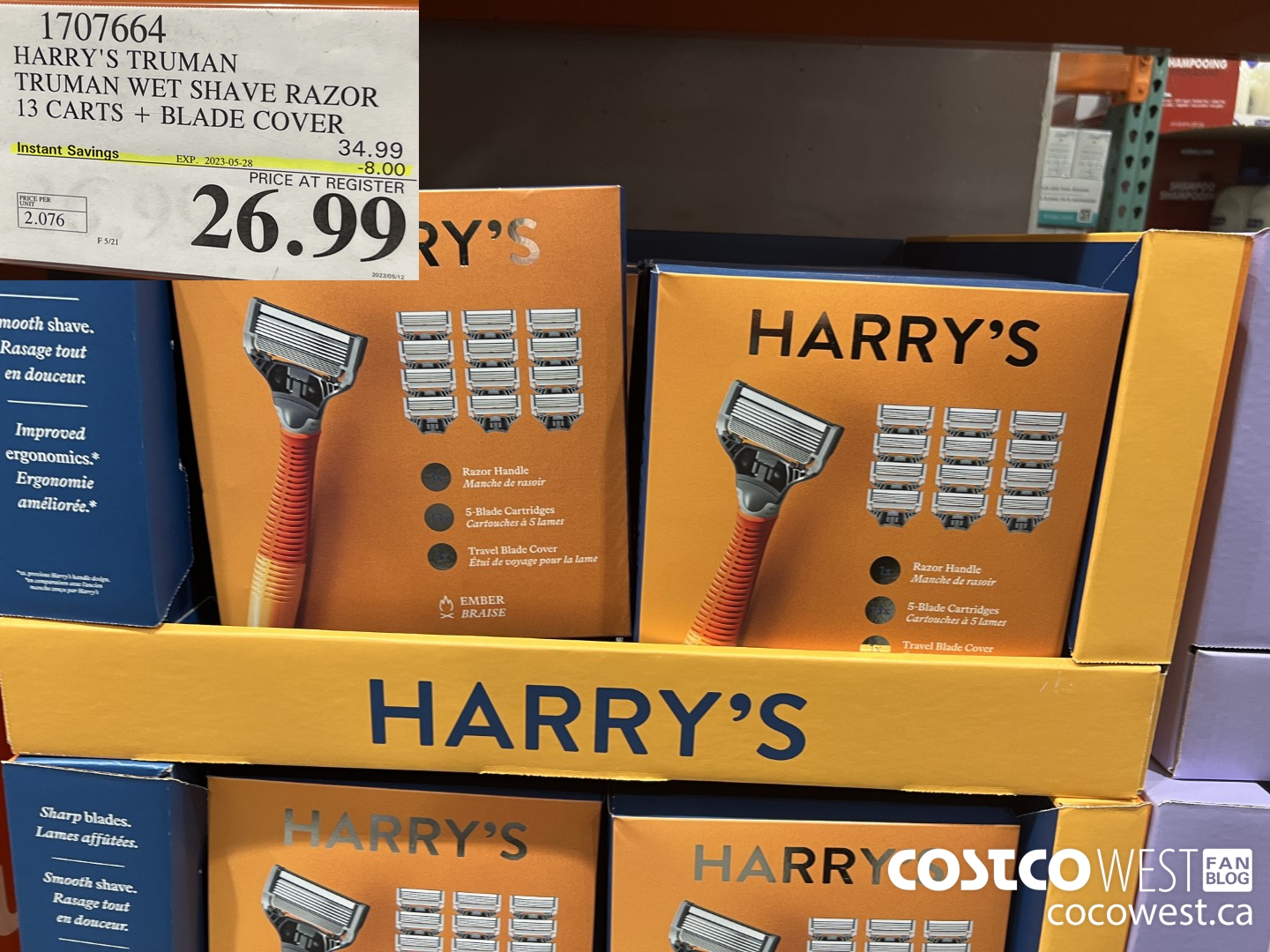 1707664 HARRY'S TRUMAN TRUMAN WET SHAVE RAZOR 13 CARTS + BLADE COVER ($8.00 INSTANT SAVINGS EXPIRES ON 2023-05-28) $26.99