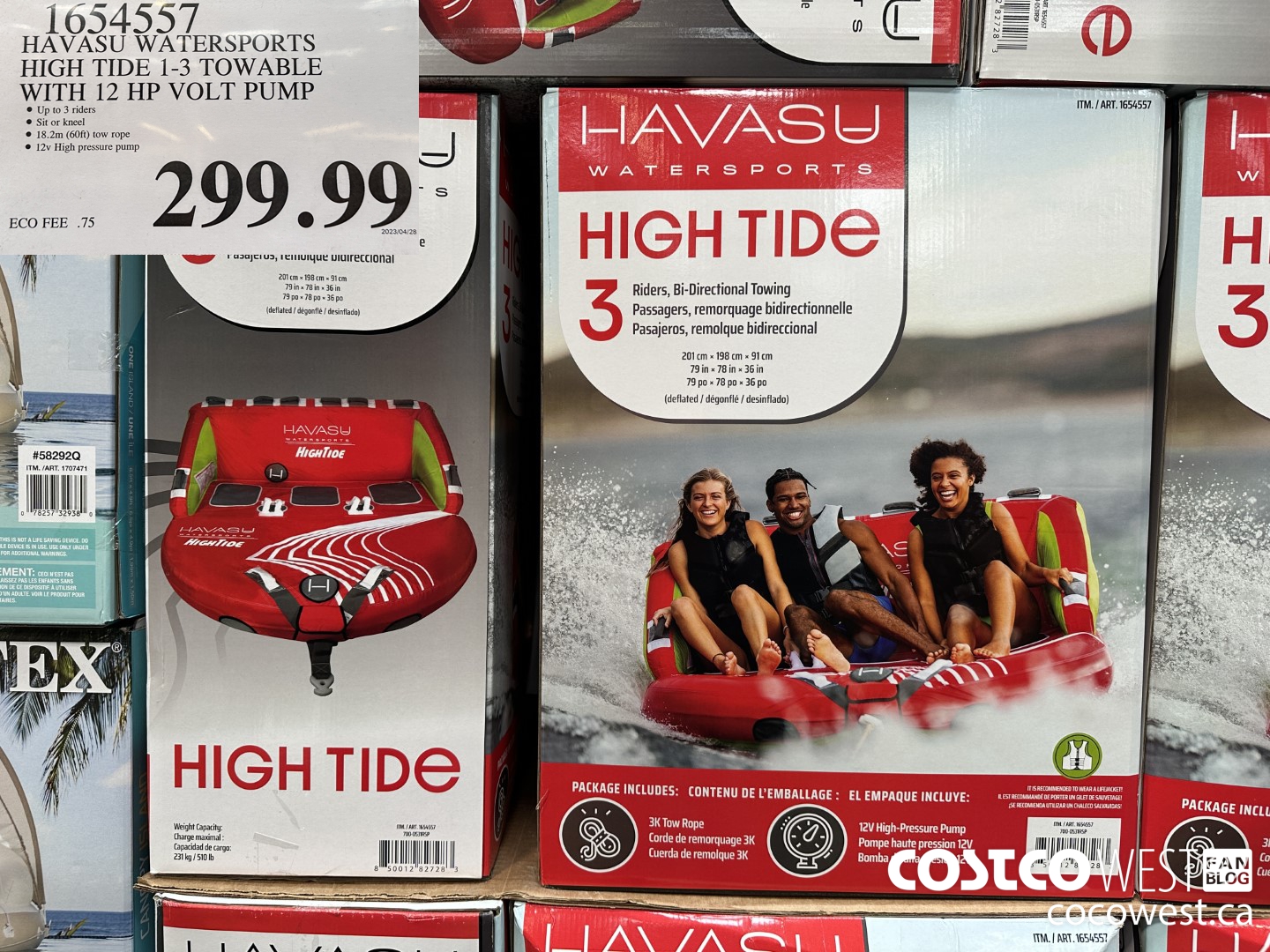 1654557 HAVASU WATERSPORTS HIGH TIDE 1-3 TOWABLE WITH 12 HP VOLT PUMP $299.99