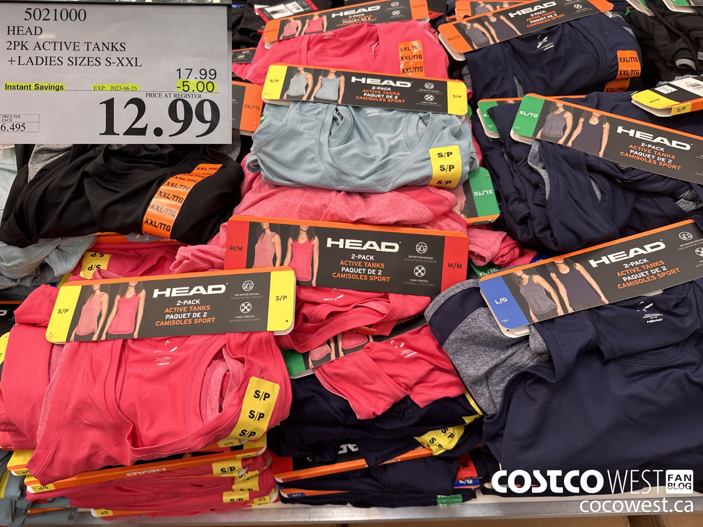 5021000 HEAD 2PK ACTIVE TANKS LADIES SIZES S-XXL ($5.00 INSTANT SAVINGS EXPIRES ON 2023-06-25) $12.99