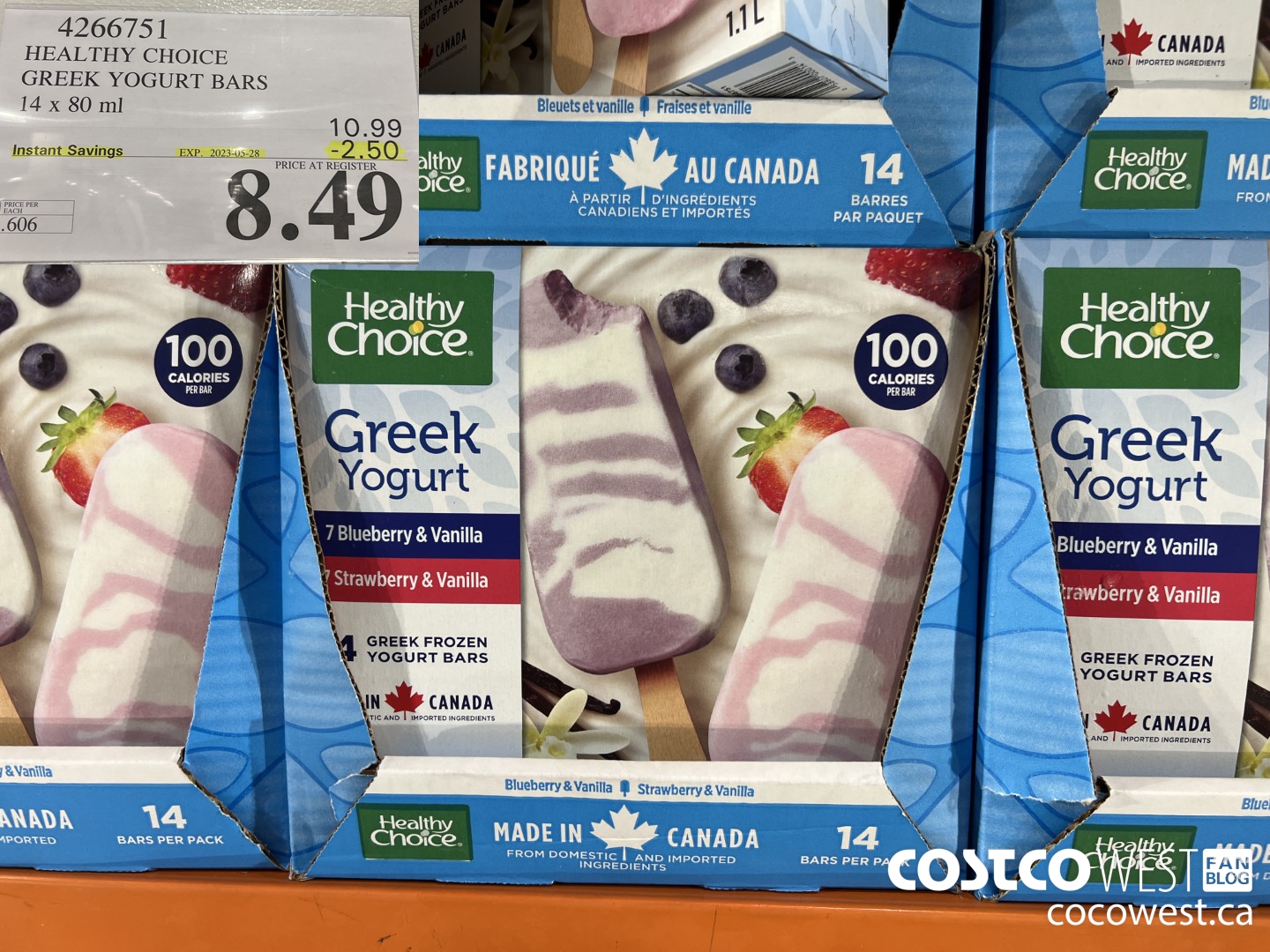 4266751 HEALTHY CHOICE GREEK YOGURT BARS 14 x 80 ml ($2.50 INSTANT SAVINGS EXPIRES ON 2023-05-28) $8.49