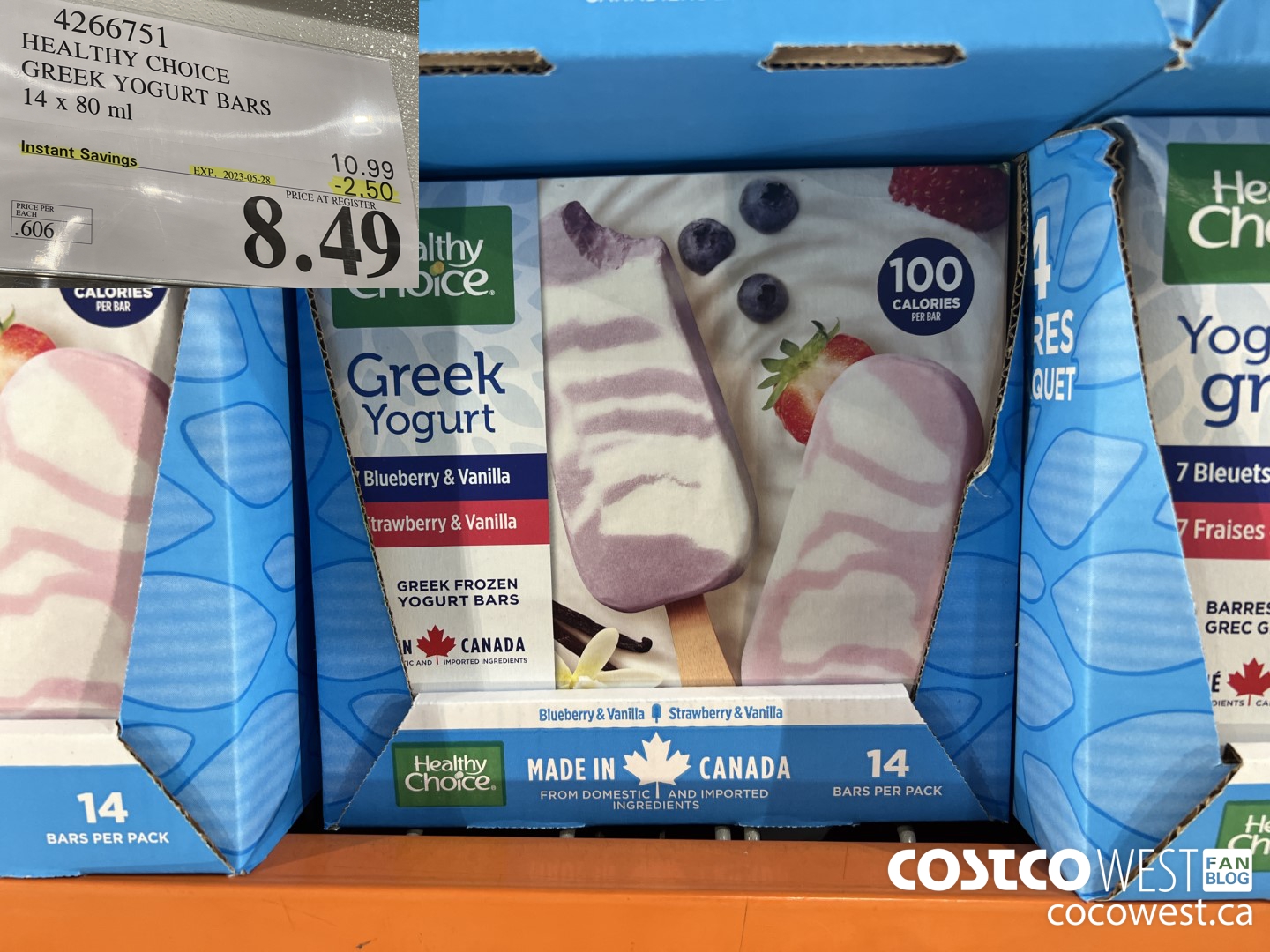 4266751 HEALTHY CHOICE GREEK YOGURT BARS 14 x 80 ml ($2.50 INSTANT SAVINGS EXPIRES ON 2023-05-28) $8.49