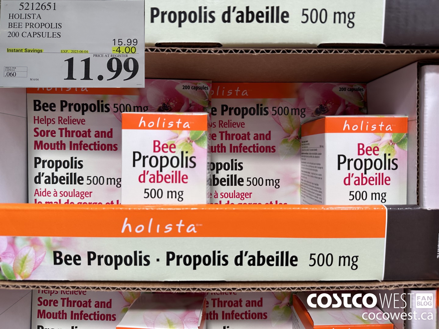 5212651 HOLISTA BEE PROPOLIS 200 CAPSULES ($4.00 INSTANT SAVINGS EXPIRES ON 2023-06-04) $11.99