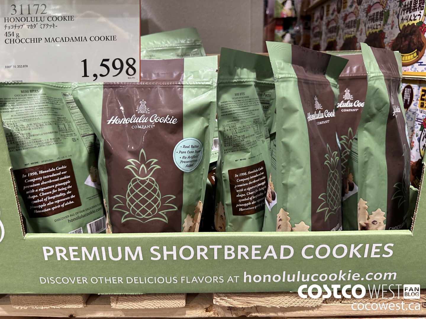 31172 HONOLULU COOKIE CHOCCHIP MACADAMIA COOKIE 454G $1598.00