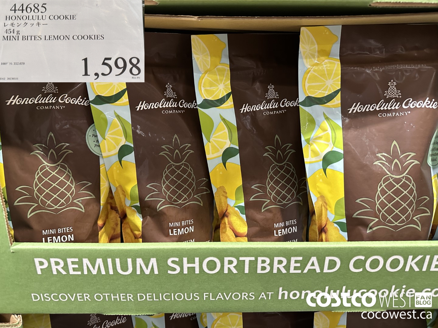 44685 HONOLULU COOKIE MINI BITES LEMON COOKIES 454G $1598.00