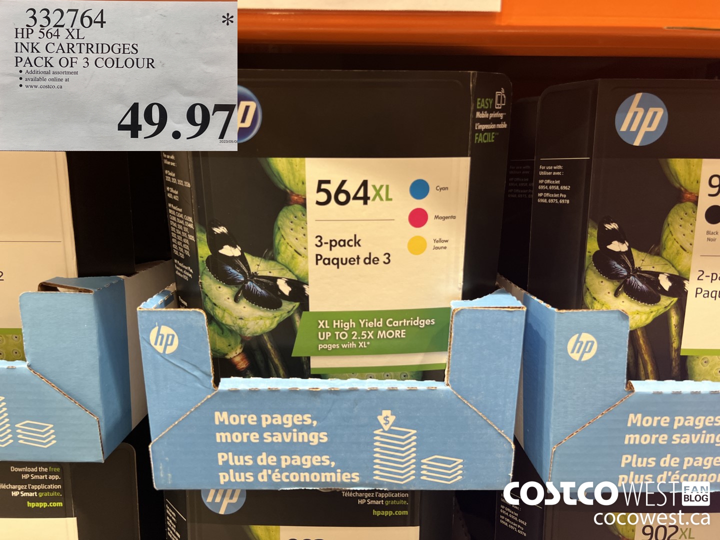 332764 HP 564 XL INK CARTRIDGES CLR TRI PK $49.97