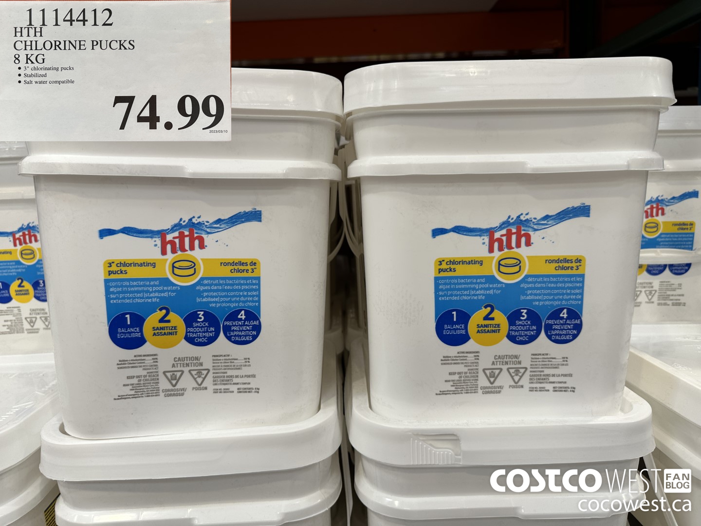 1114412 HTH CHLORINE PUCKS 8 KG $74.99