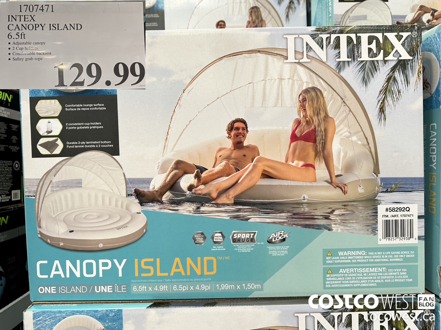 1707471 INTEX CANOPY ISLAND 6.5FT $129.99