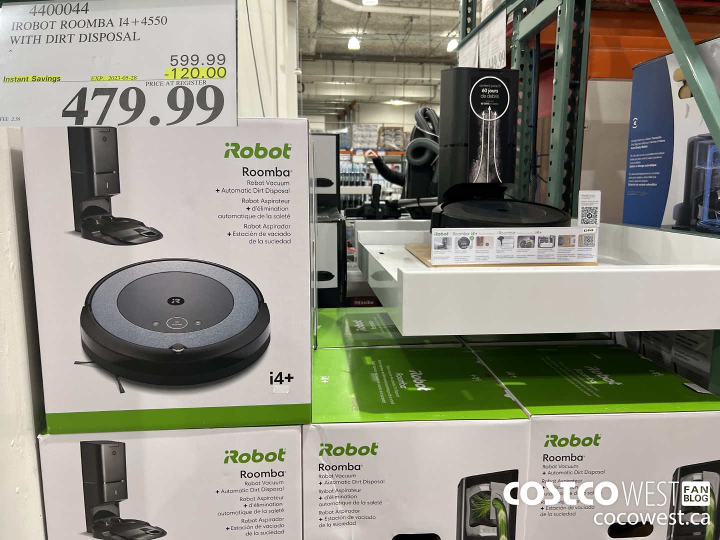 4400044 IROBOT ROOMBA I4+4550 WITH DIRT DISPOSAL ($120.00 INSTANT SAVINGS EXPIRES ON 2023-05-28) $479.99