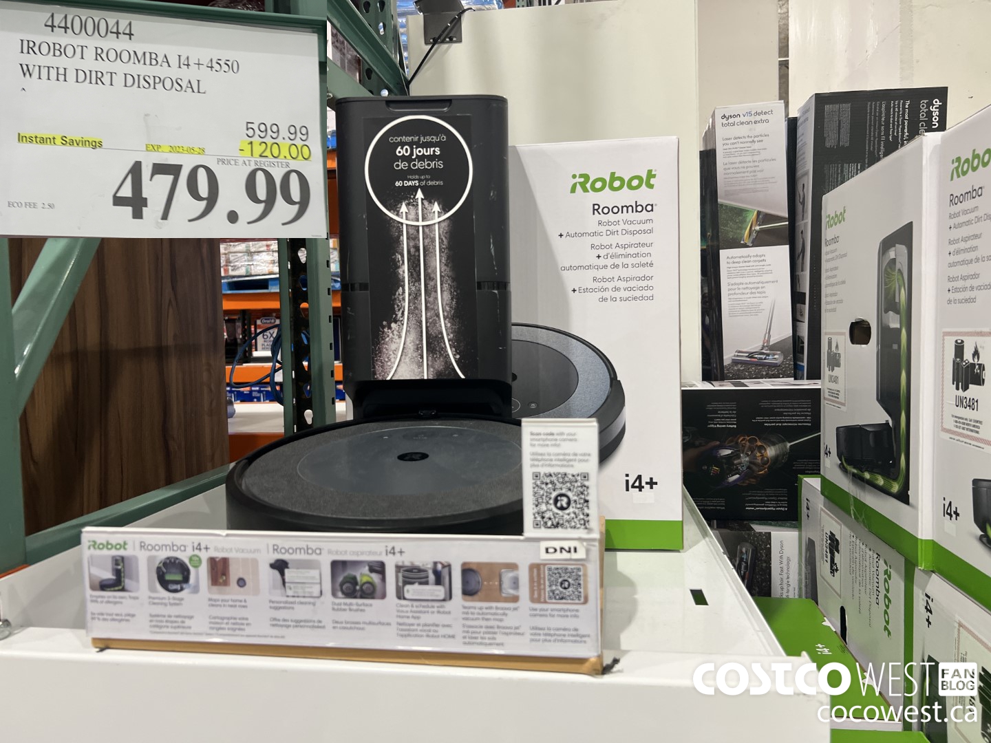 4400044 IROBOT ROOMBA I4+4550 WITH DIRT DISPOSAL ($120.00 INSTANT SAVINGS EXPIRES ON 2023-05-28) $479.99