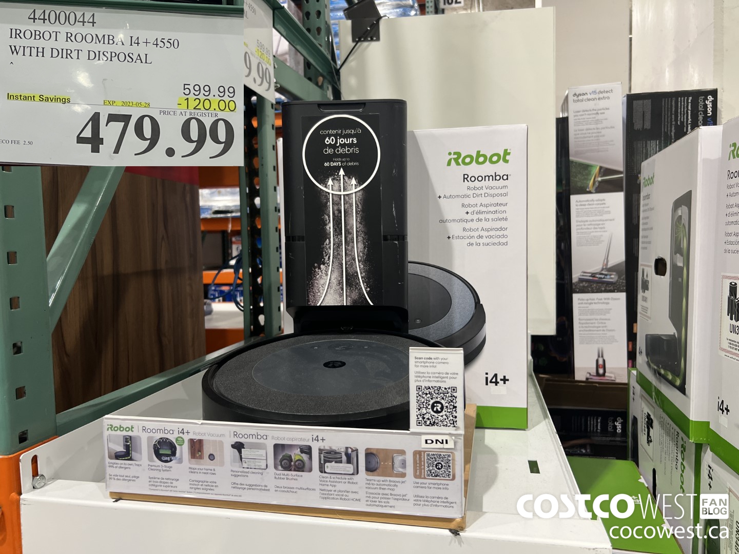 4400044 IROBOT ROOMBA I4+4550 WITH DIRT DISPOSAL ($120.00 INSTANT SAVINGS EXPIRES ON 2023-05-28) $479.99