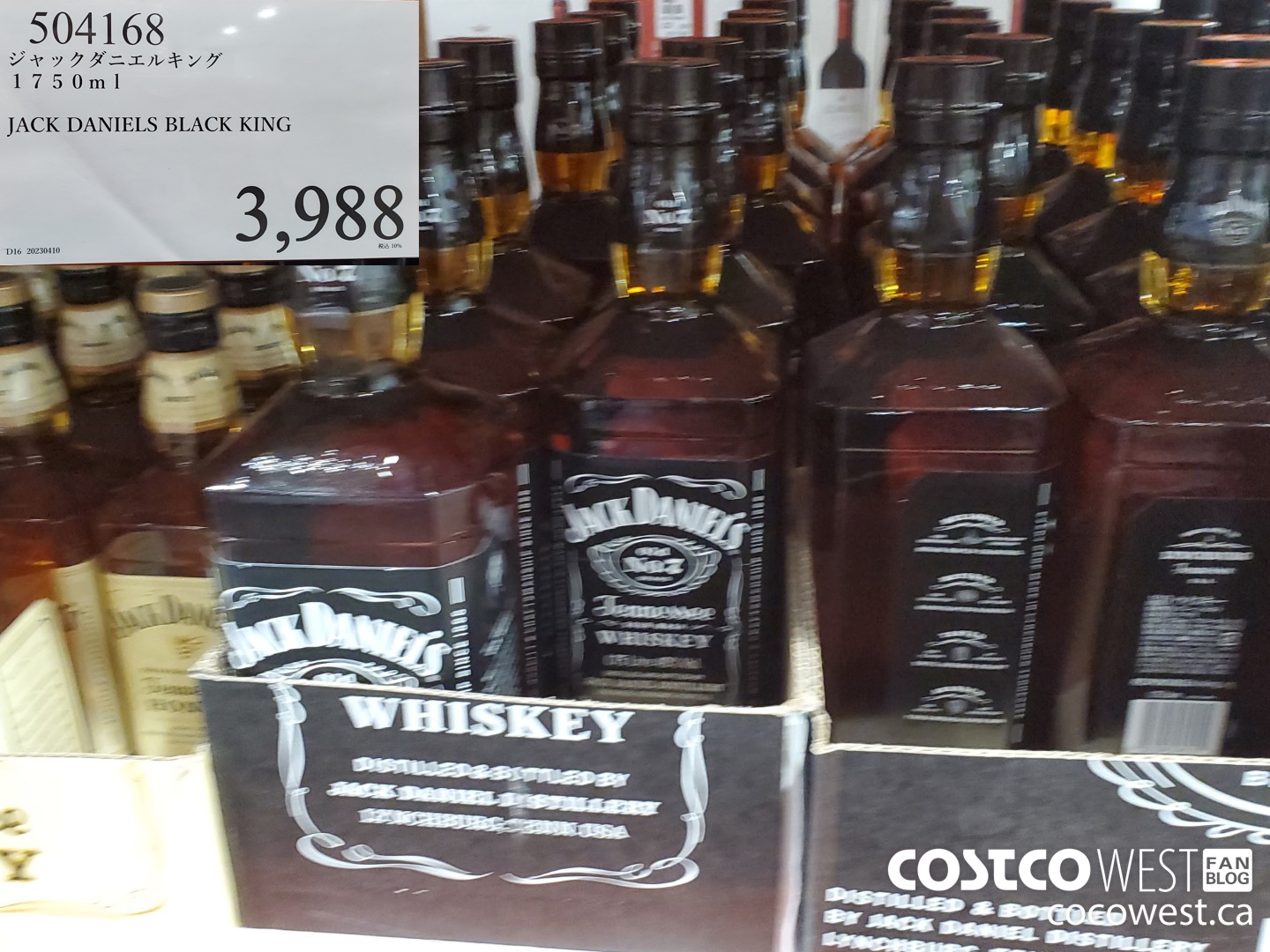 504168 JACK DANIELS BLACK KING 1750ML $3988.00