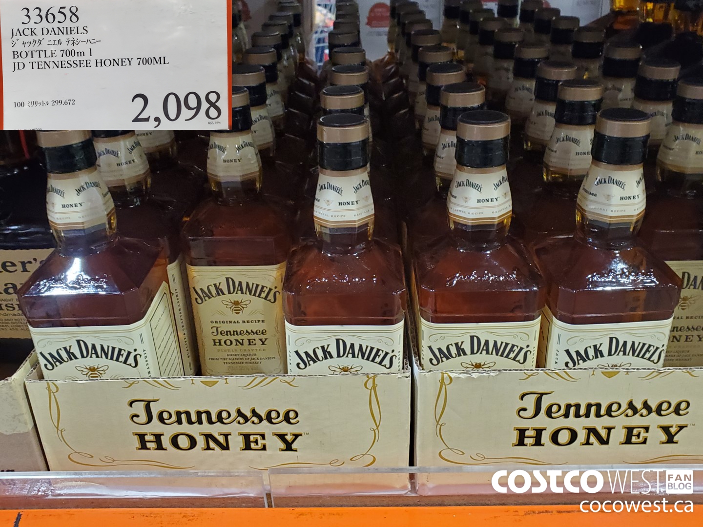 33658 JACK DANIELS TENNESSEE HONEY 700ML $2098.00