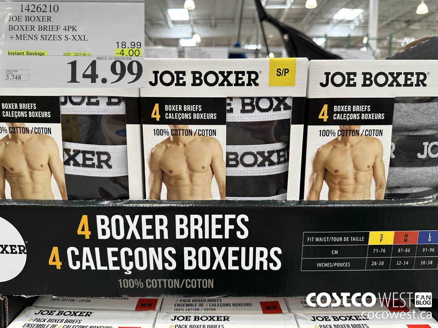 1426210 JOE BOXER BOXER BRIEFS 4PK MENS SIZES S-XXL ($4.00 INSTANT SAVINGS EXPIRES ON 2023-06-11) $14.99