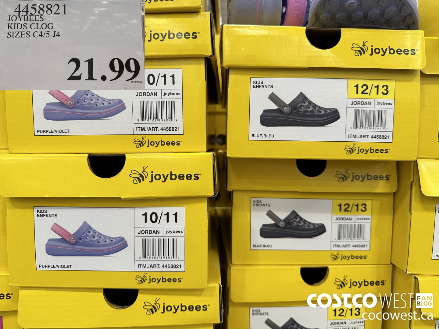 4458821 JOYBEES KIDS CLOG SIZES C4/5-J4 $21.99