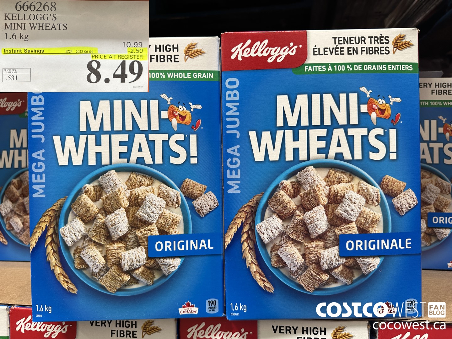 666268 KELLOGG'S MINI WHEATS 1.6 kg ($2.50 INSTANT SAVINGS EXPIRES ON 2023-06-04) $8.49