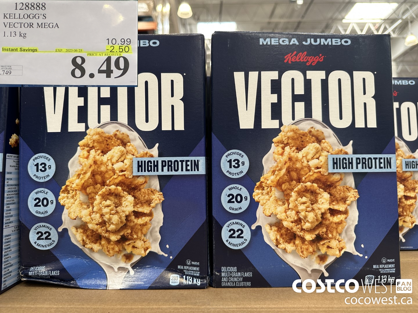 128888 KELLOGGS VECTOR MEGA 1.13KG ($2.50 INSTANT SAVINGS EXPIRES ON 2023-06-25) $8.49