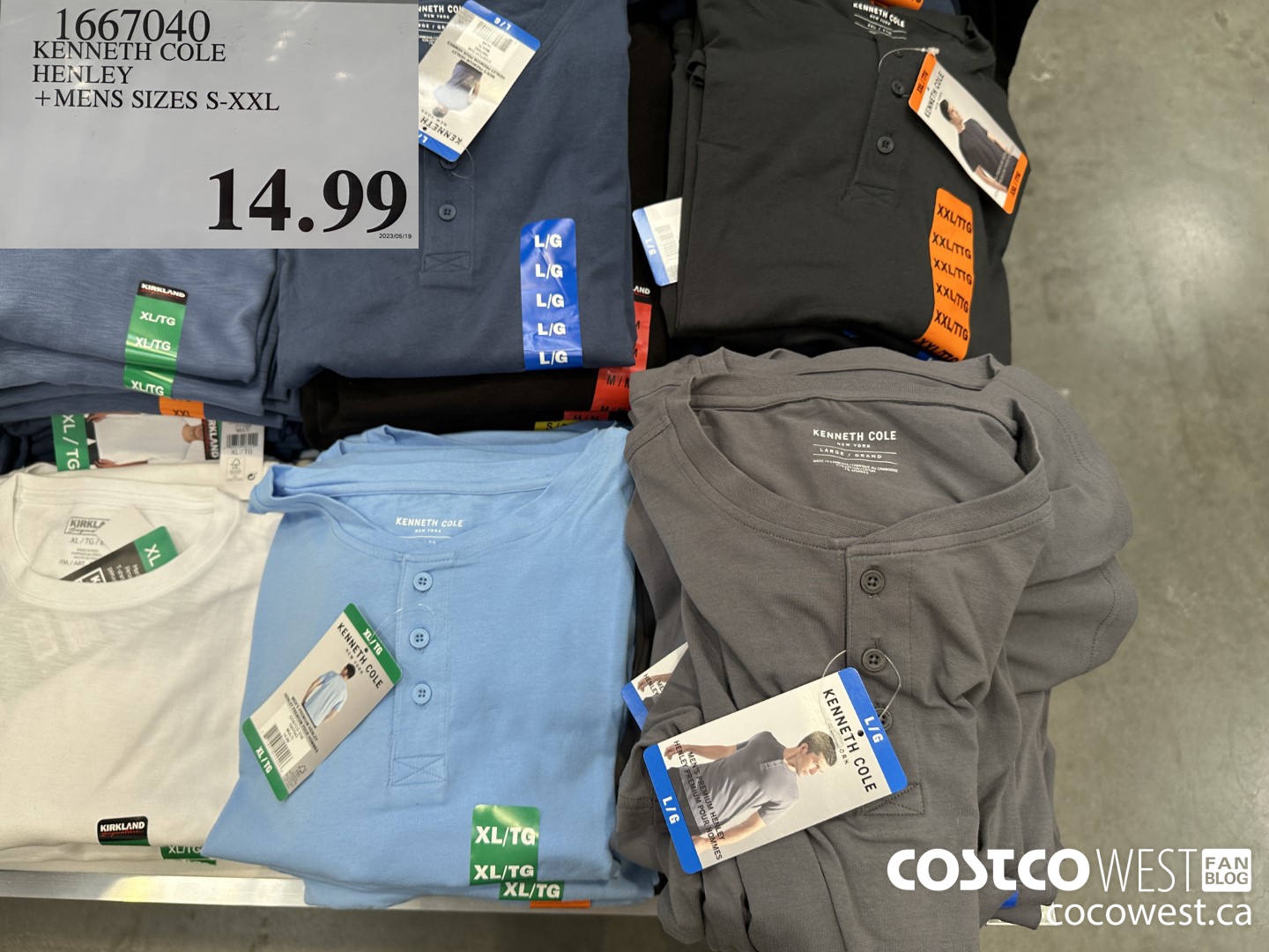 1667040 KENNETH COLE HENLEY MENS SIZES S-XXL $14.99