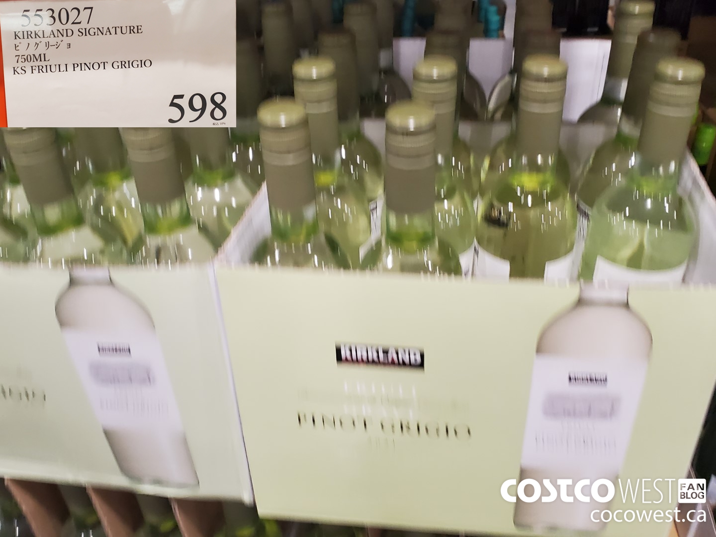 553027 KIRKLAND SIGNATURE FRIULI PINOT GRIGIO 750ML $598.00