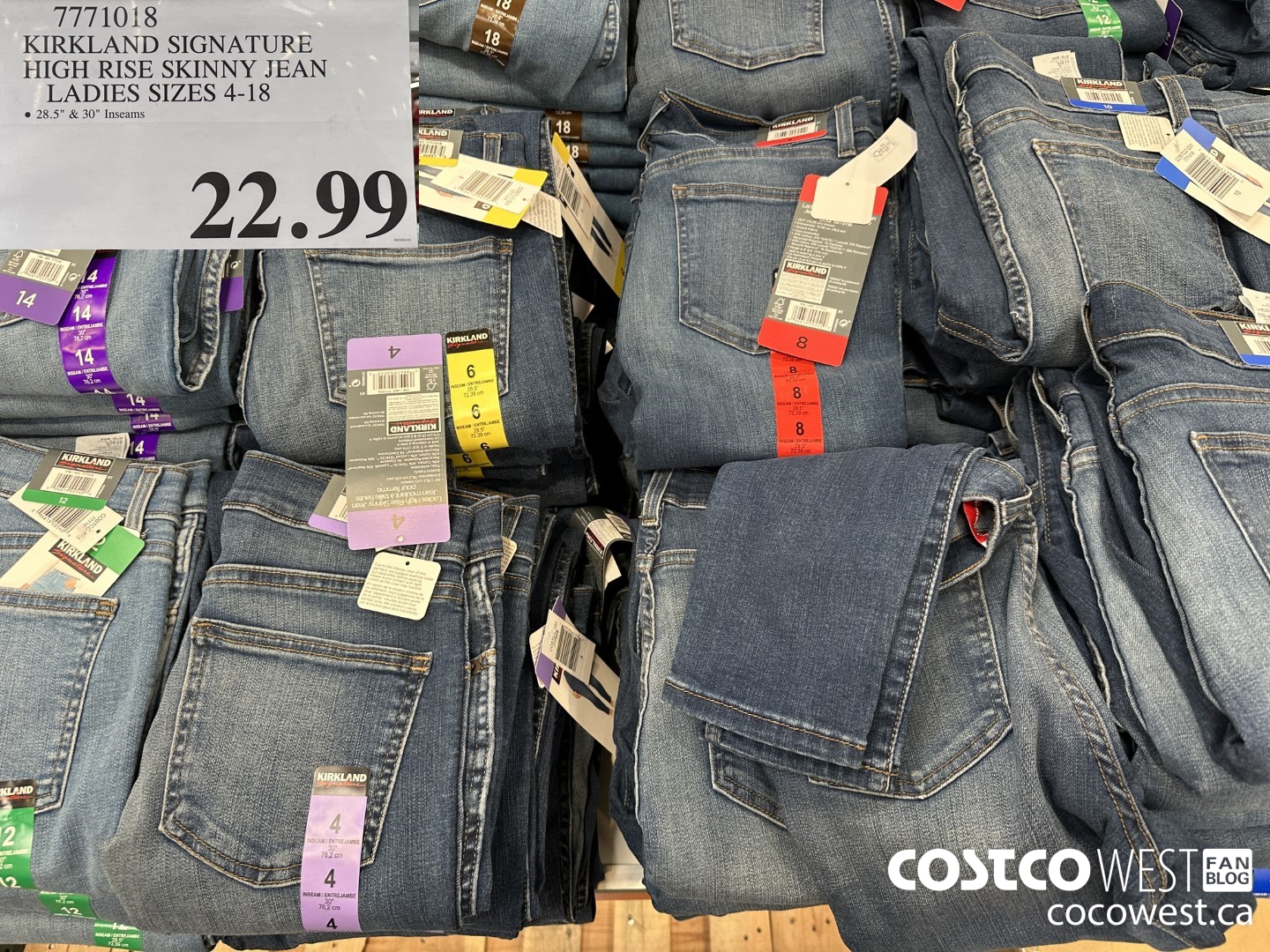 7771018 KIRKLAND SIGNATURE HIGH RISE SKINNY JEAN LADIES SIZES 4-18 $22.99