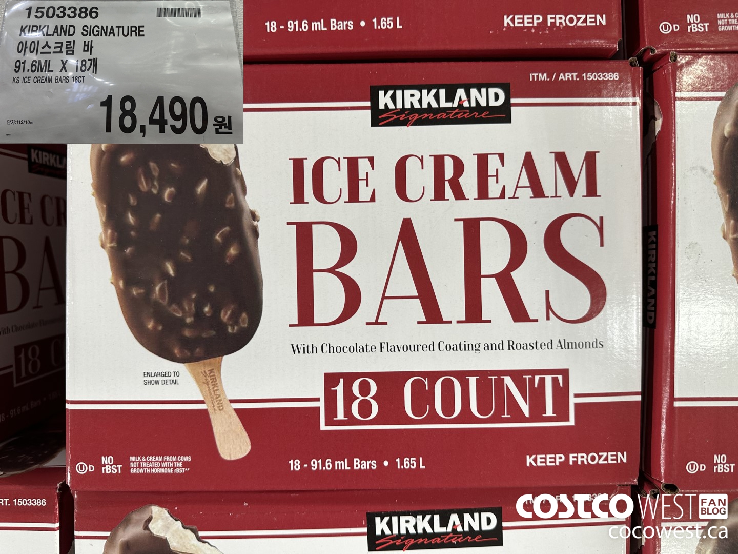 1503386 KIRKLAND SIGNATURE ICE CREAM BARS 18CT $18490.00