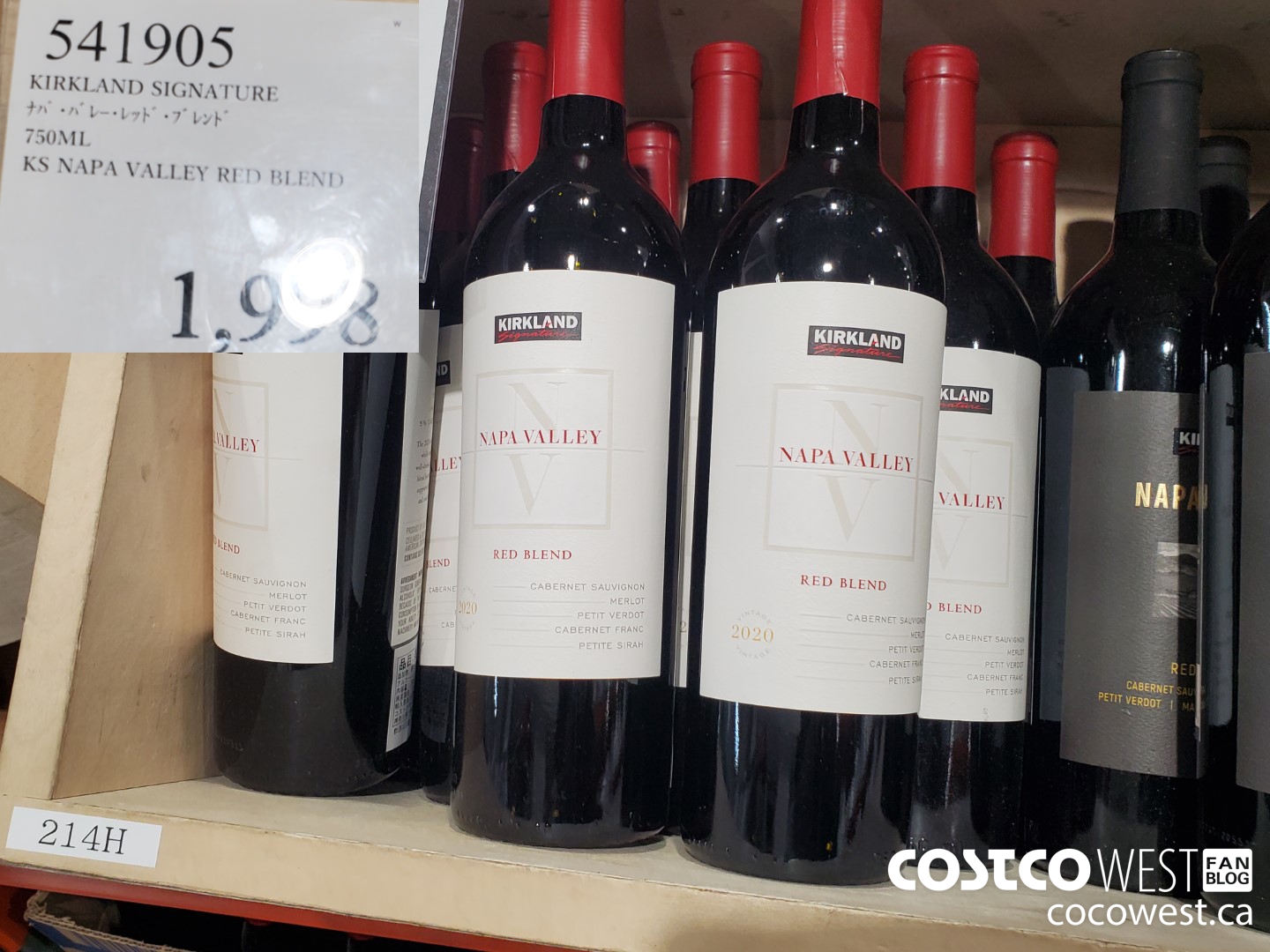 541905 KIRKLAND SIGNATURE NAPA VALLEY RED BLEND 750ML $1998.00