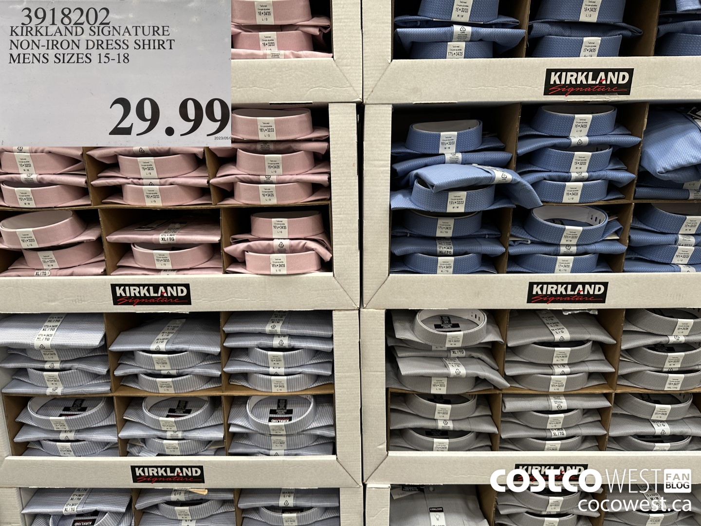 3918202 KIRKLAND SIGNATURE NON-IRON DRESS SHIRT MENS SIZES 15-18 $29.99